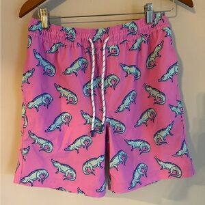 Pink Swim Shorts with Alligator Print members mark size‎ small men’s